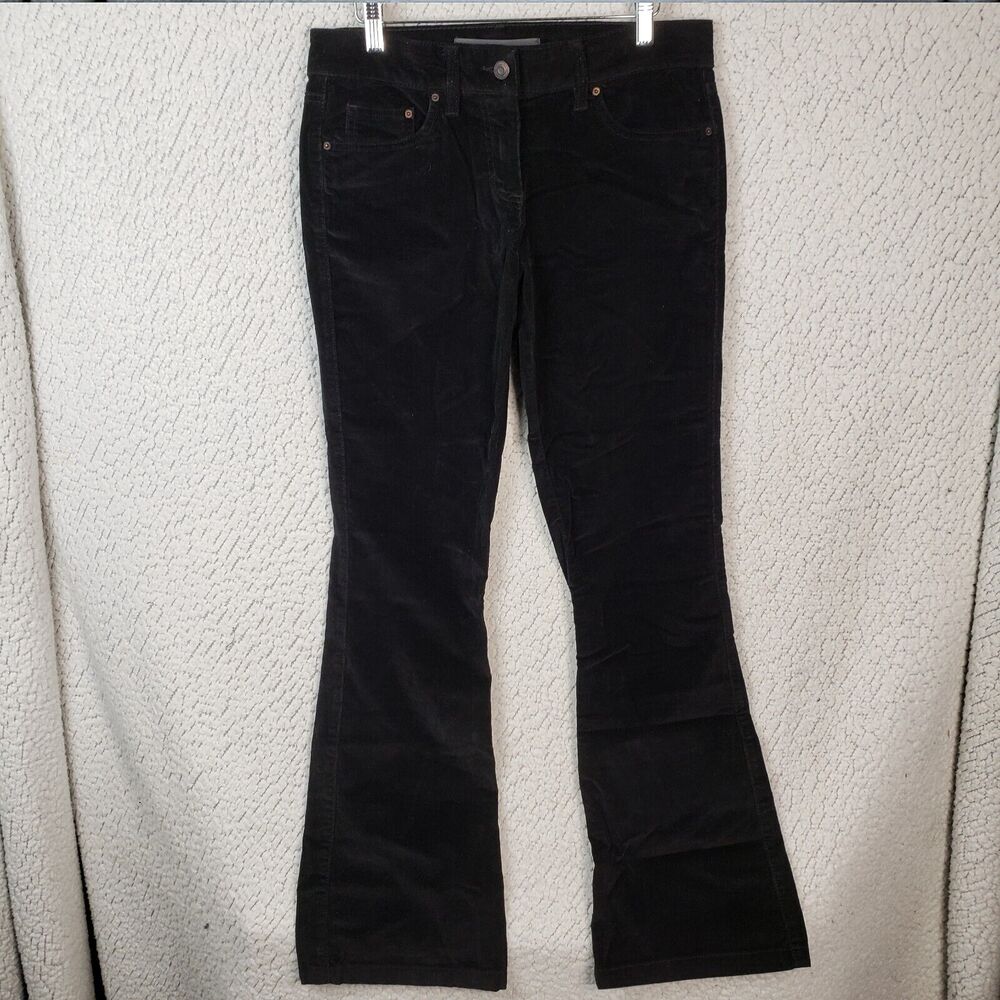 Next Jeans Boot Cut Pants Size 12 Long Black Flare 34 X 31 Corduroy Indie Sleaze